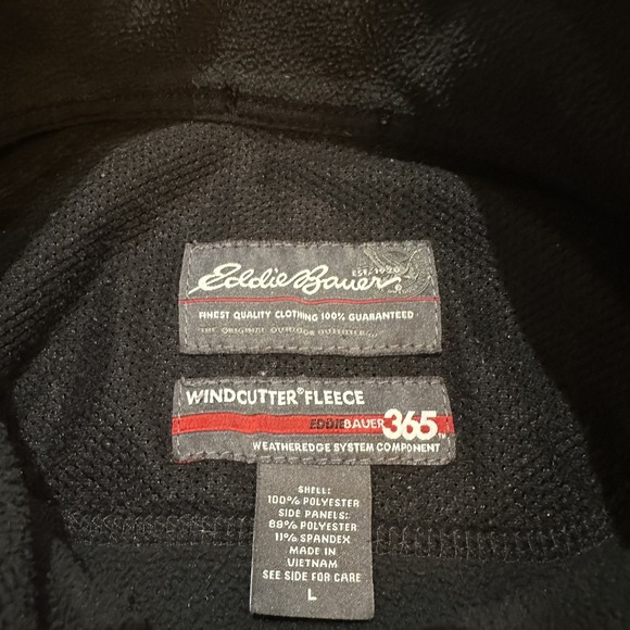 Eddie Bauer Jacket Mens Large Navy‎ Black Polartec  Full Zip Windcutter Fleece - Picture 6 of 6